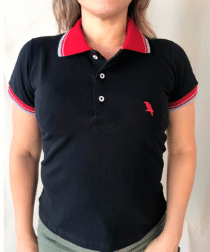 Camisa Gola Polo Bordado Pássaro