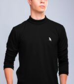 Camisa Bordado Pássaro Gola Alta