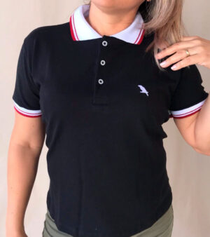 Camisa Gola Polo Bordado Pássaro