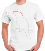 T-Shirt Casual Estampa Pássaro Contorno