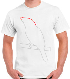 T-Shirt Casual Estampa Pássaro Contorno